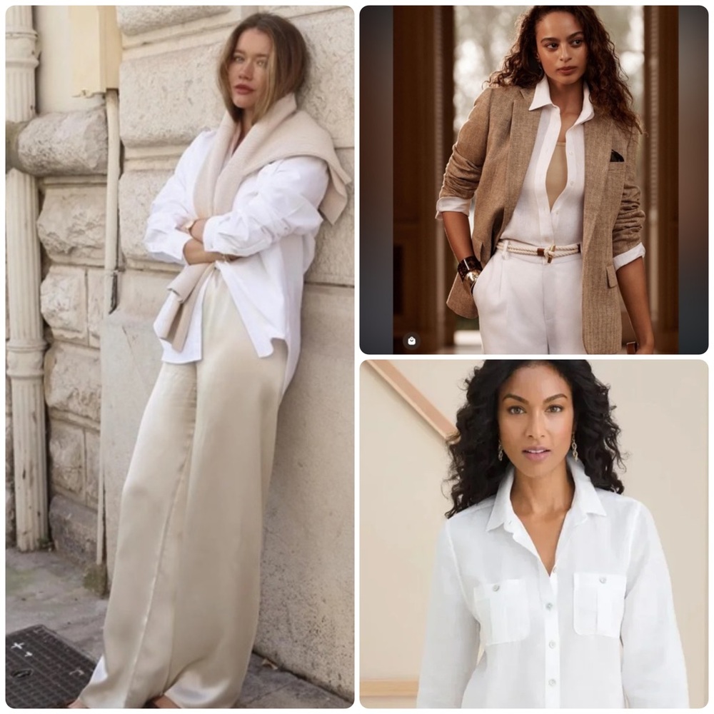Chico’s No Iron™ Linen Button-Up Tunic — 3/4 Sleeve — Size 0 (S 4–6) — White NWT